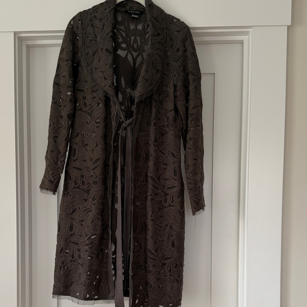 Etcetera Brown Lace Long Blazer
